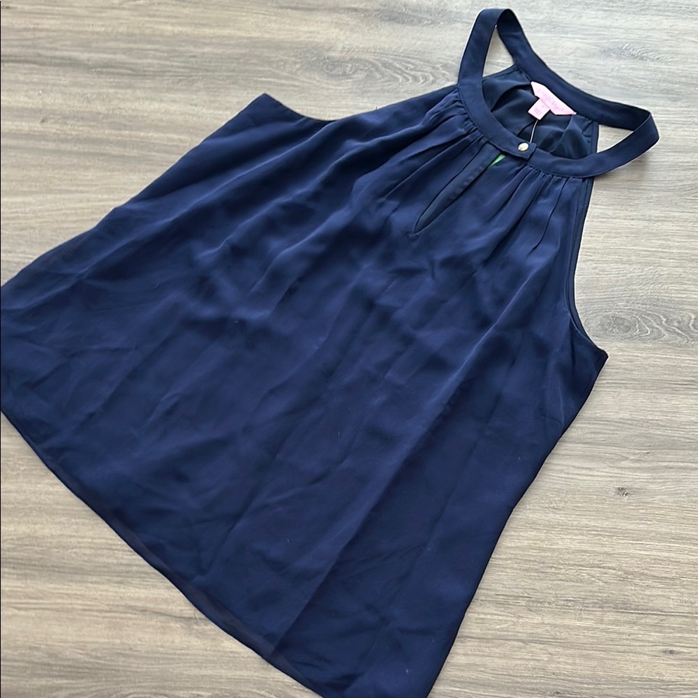 Lily Pulitzer Rogan silk Navy Blue Women's tank